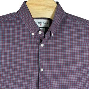 Mizzen+Main Men XL Trim Fit Made in America Tattersall Long Sleeve Shirt